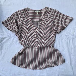 Monteau Striped Peplum Top